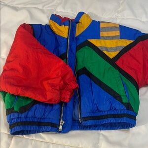 Retro Ski Jacket. Kids. Andy Johns 4. Rainbow.
